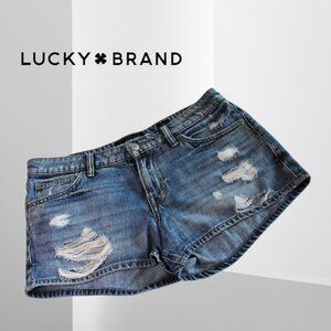 Lucky Brand Size 4 The Cut Off Jean Denim Shorts Blue 27 Waist
